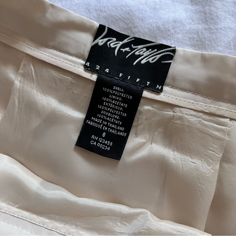 LORD & TAYLOR CREAM A LINE MIDI PLEATED SKIRT SIZE US 6 - Picture 3 of 9